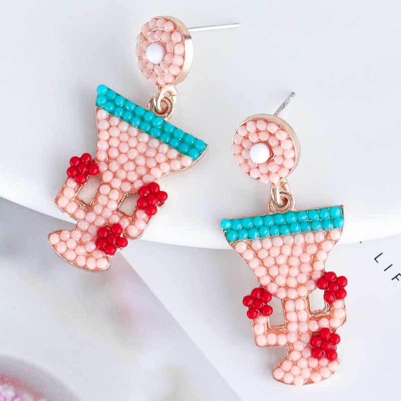 Halloween Gift Candle Stand Rice Bead Earrings Women