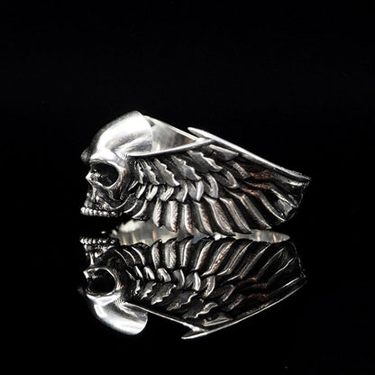 Rock &. Roll Hippop Skull Wings Punk Ring