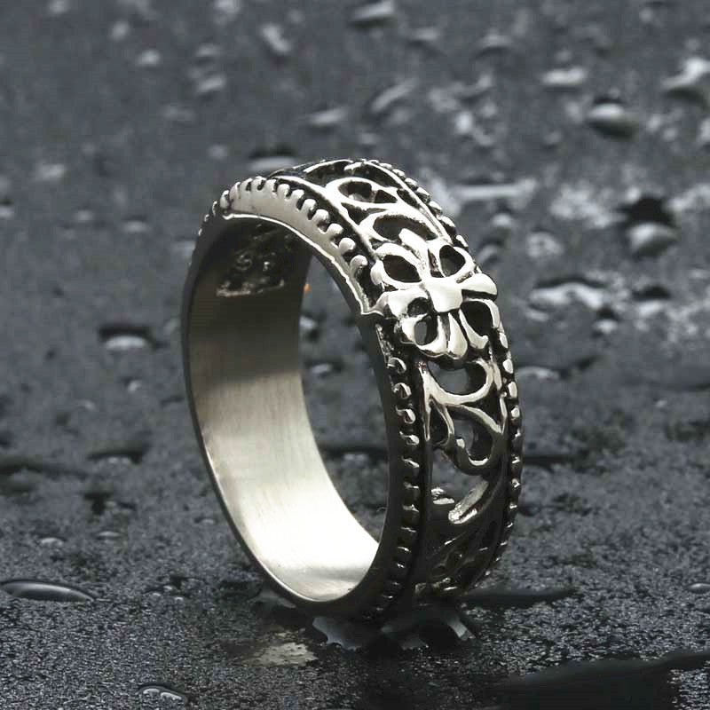 Cross Pattern Retro Trendy Men's Ring