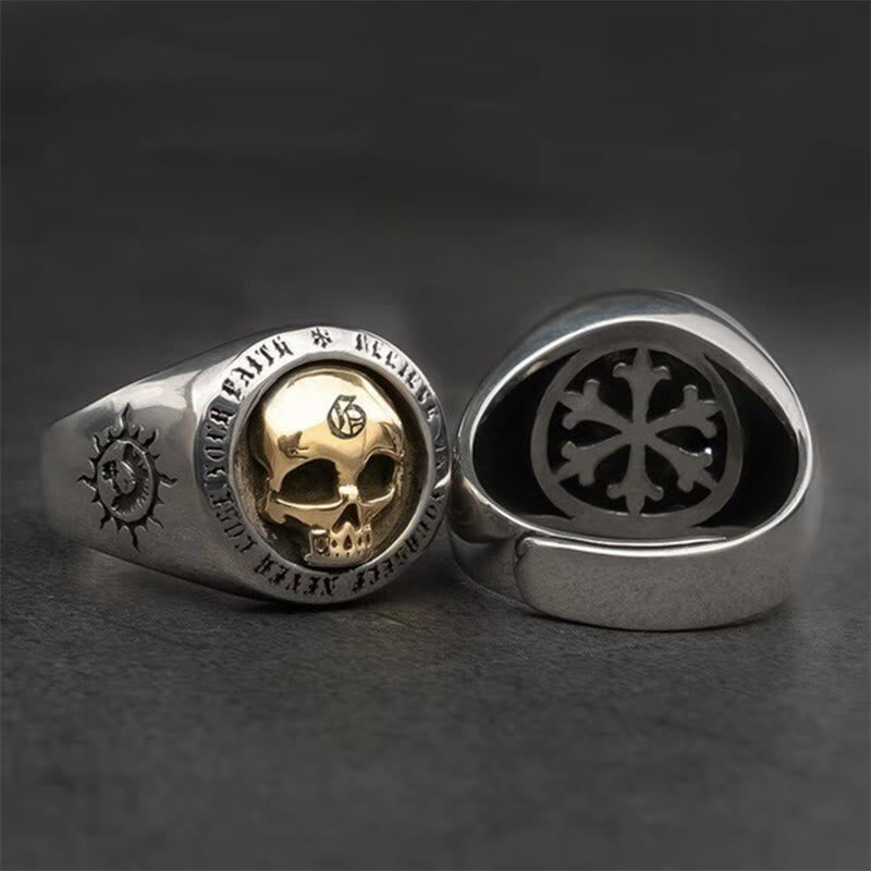 Retro Viking Skull Ring