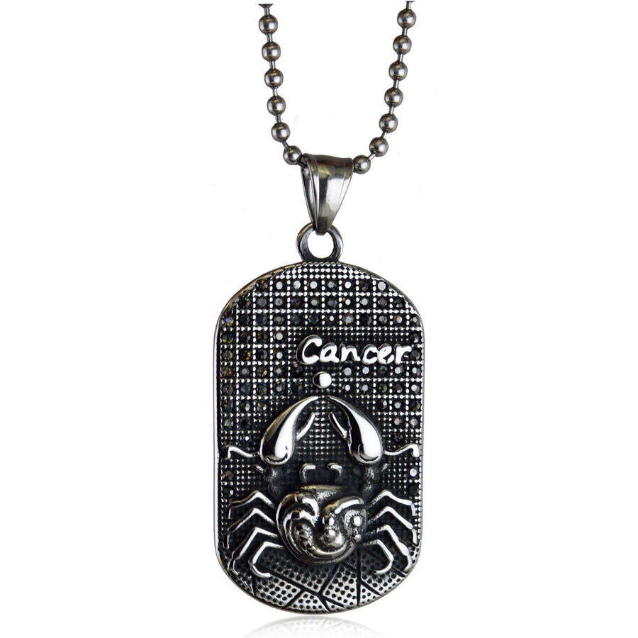 Mens Zodiac 3D Astrology Sign Design Necklace