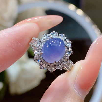 Faux Natural Chalcedony Violet Ice Ring