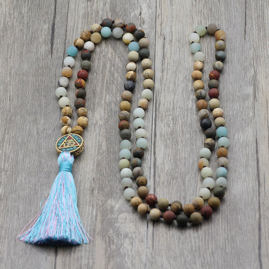 Vintage Necklace with Colorful Fringe