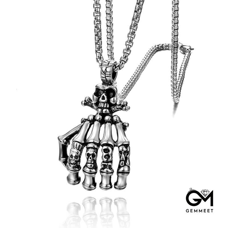 Vintage Titanium Steel Ghost Claw Necklace