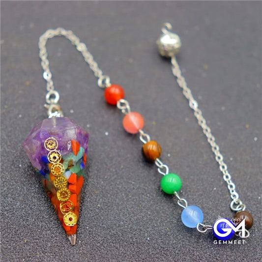 Colorful Crystal Hexagon Cone Pendant