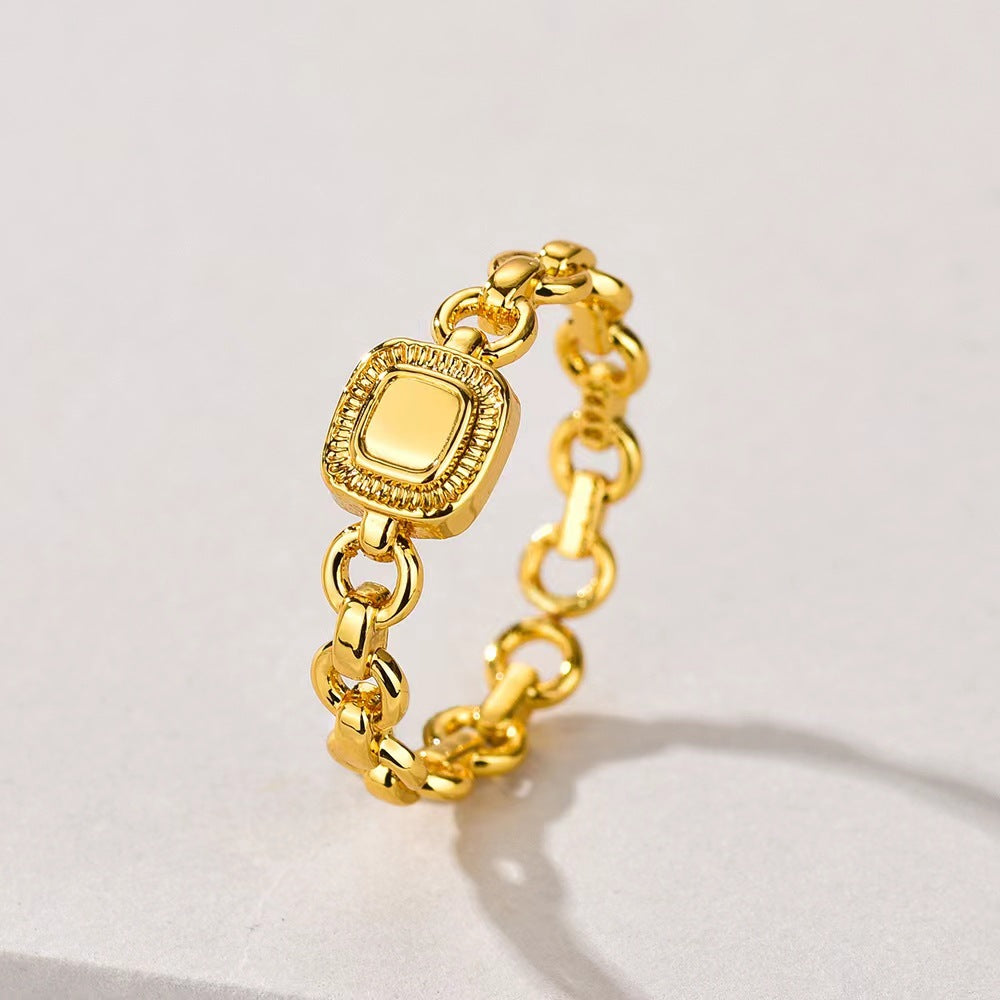 Vintage Bread-Shaped Golden Ring