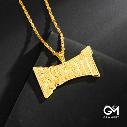 Punk ESSKEETIT Frosted Alphabet Hip Hop Necklace