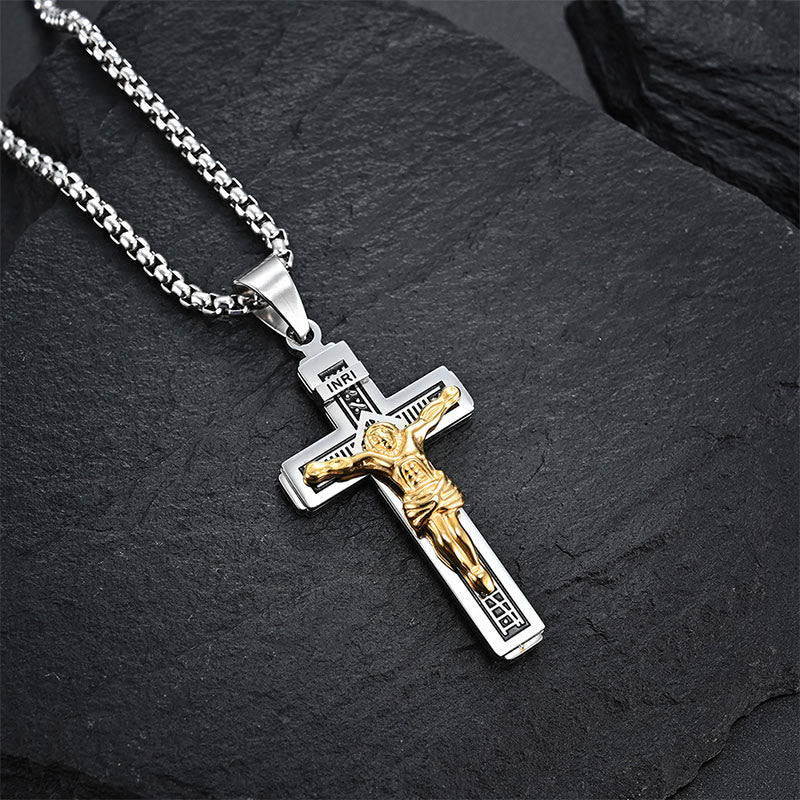 Catholic Jesus Christ Cross Crucifix Necklace