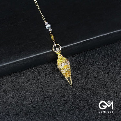 Crystal Resin Hexagonal Pyramid Pendulum