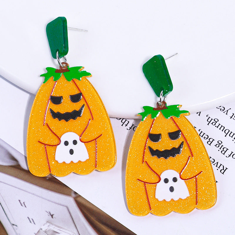 Halloween Pumpkin Devil Ghost Acrylic Earrings