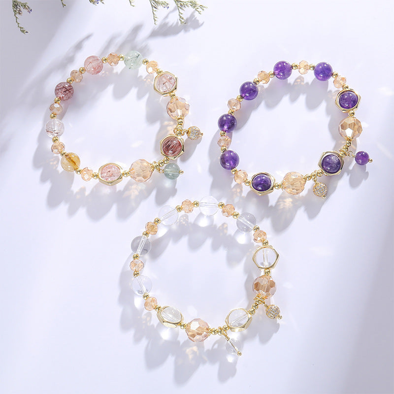 Color Hair Crystal White Crystal Lucky Bracelet