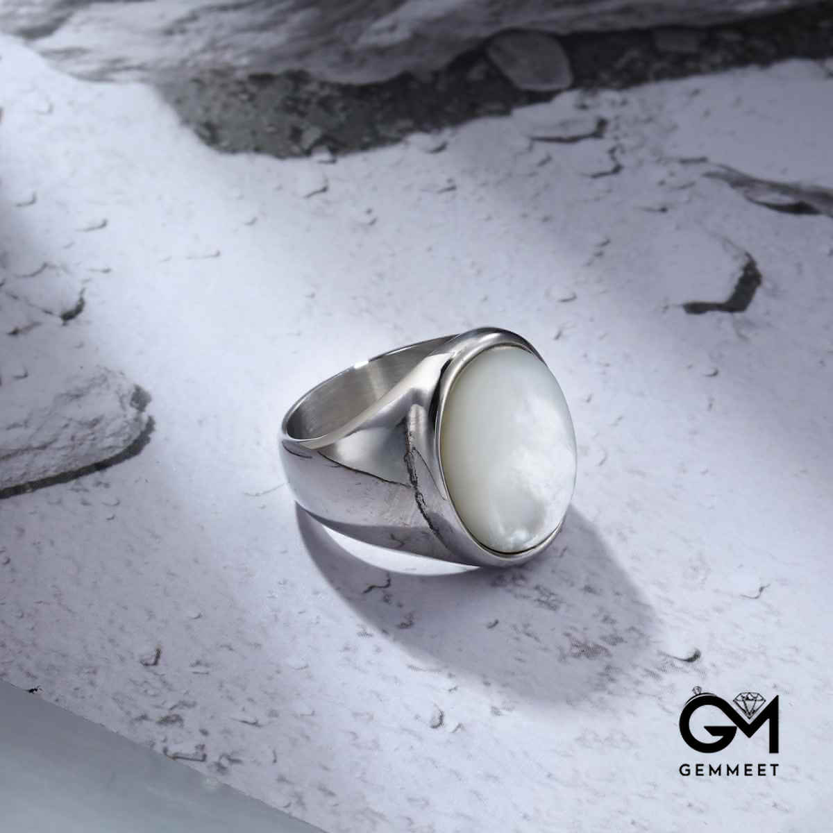 Simple Stainless Steel Shell Ring