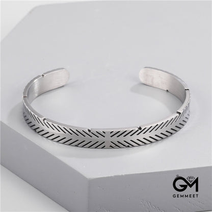 Vintage Titanium Steel Open Bracelet