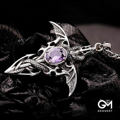 The Dragon Spirit  Amethyst Vintage Necklace