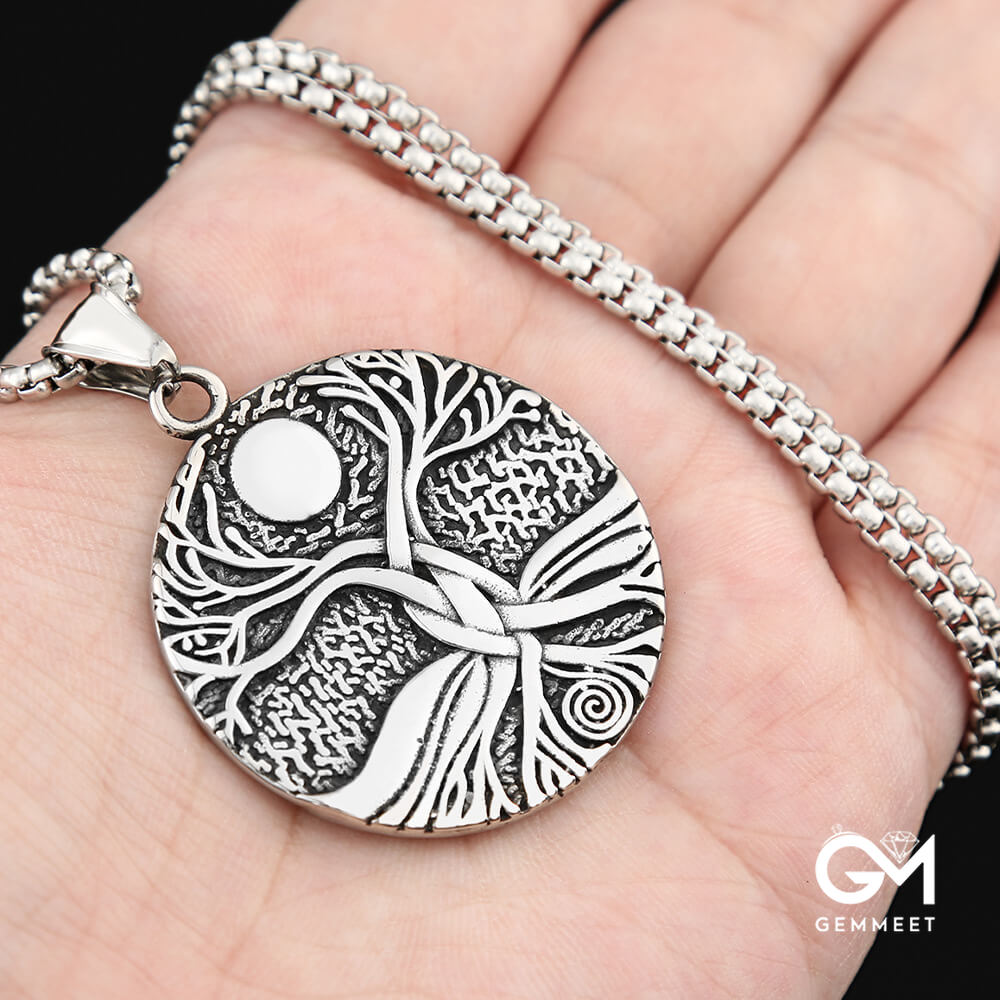 Tree of Life Stainless Steel Viking Necklace