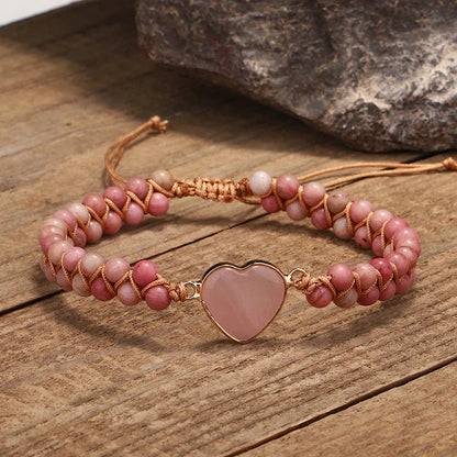 Strawberry Quartz Weave Bracelet