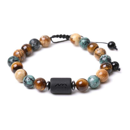 Tiger Eye Picture Jasper Zodiac Bracele