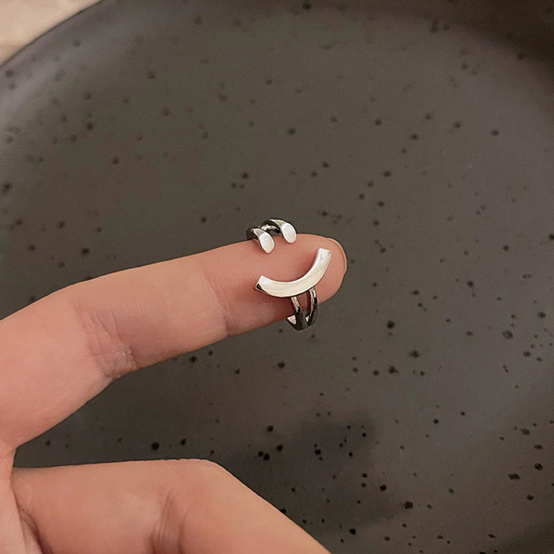 Smiley Face Geometric Opening Ring