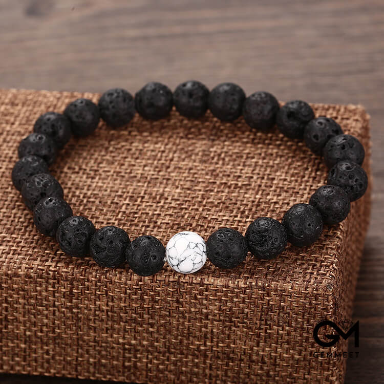 Volcanic Stone Beads Woven Bracelet