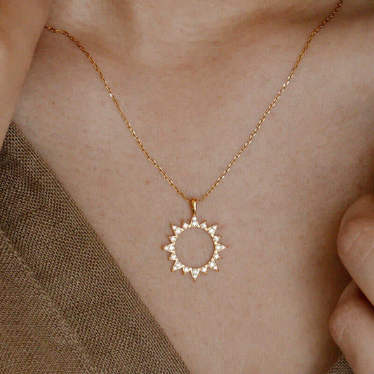 Boho Sun Zircon Necklace