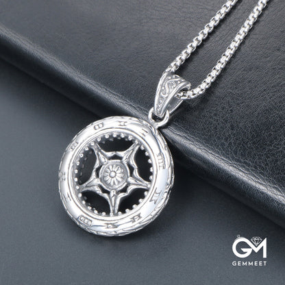 Titanium Steel Personality Wheel Punk Necklace