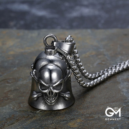 Pirate Skull Exorcist Bell Pendant Necklace