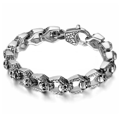 Halloween Vintage Titanium Steel Skull Bracelet