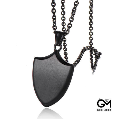 Titanium Steel Triangle Shield Necklace for Men