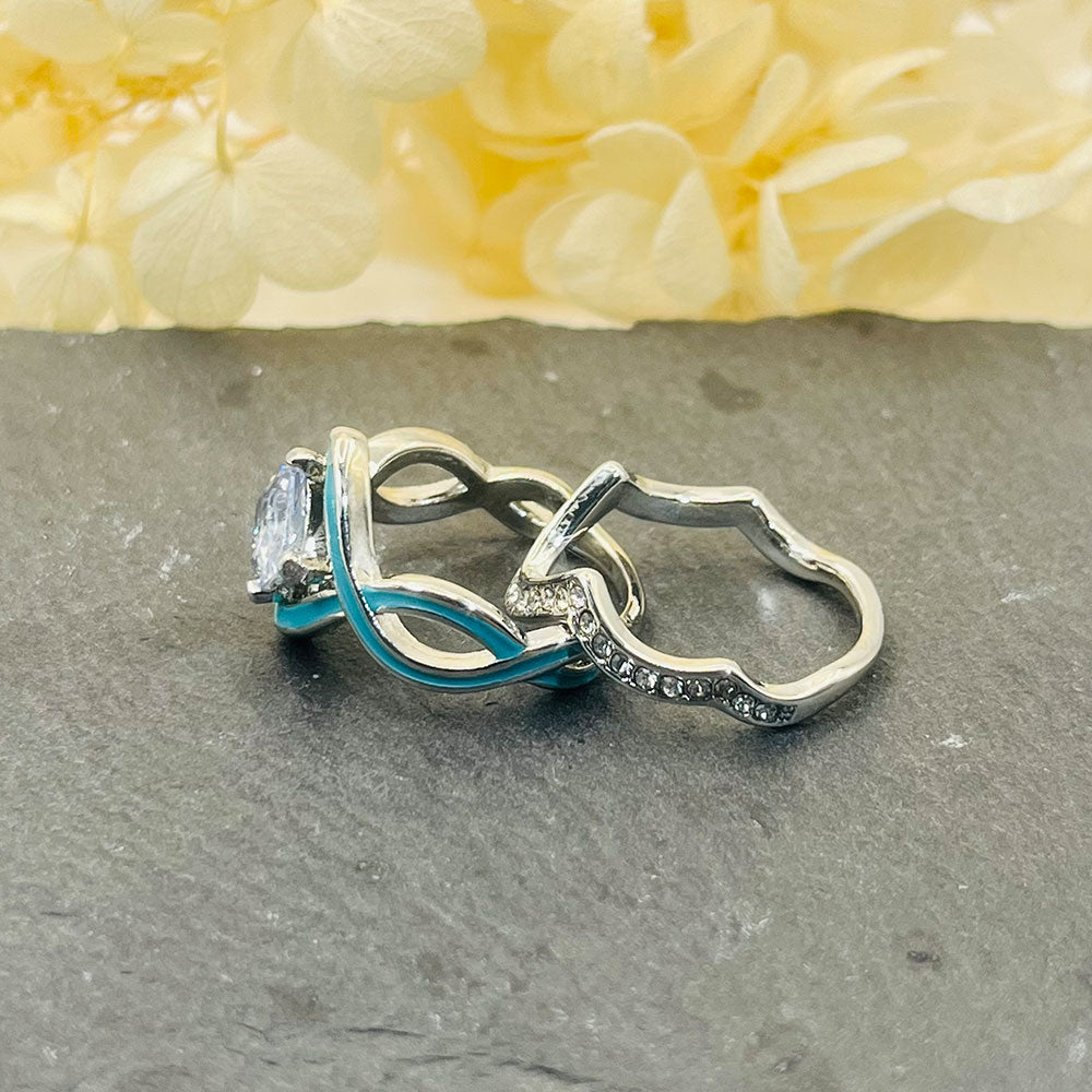 Faxul Turquoise Ocean Wave Ring