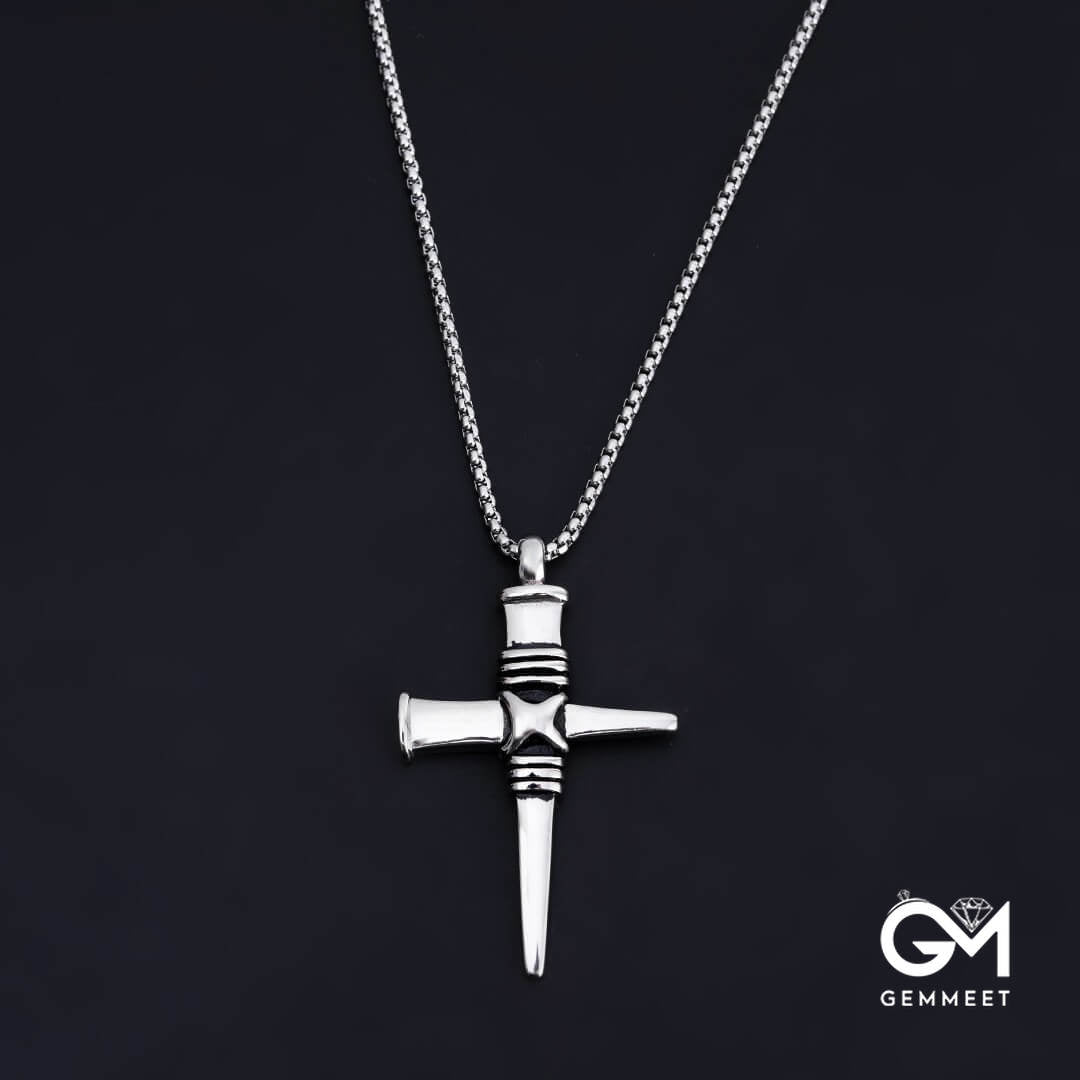 Titanium Steel Cross Hip Hop Necklace