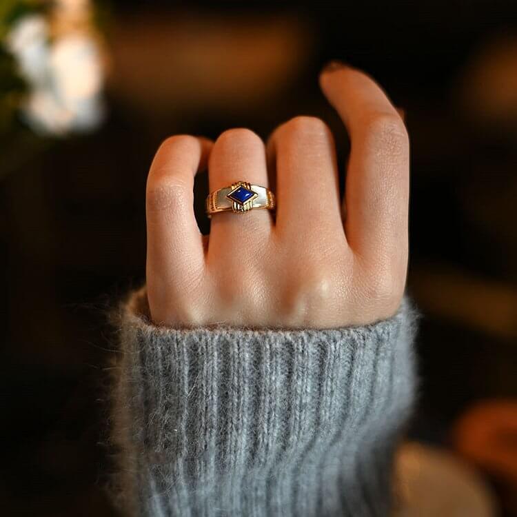 Rhombus Lapis Lazuli Ring