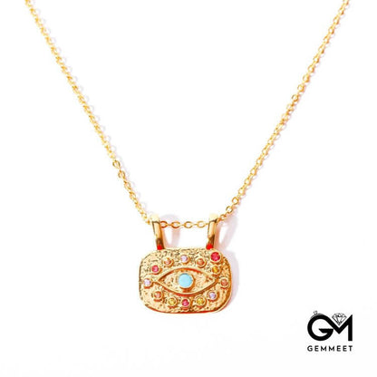 Evil Eye Copper Gold Plated Zircon Necklace