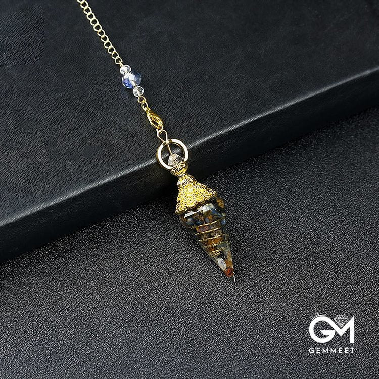 Crystal Resin Hexagonal Pyramid Pendulum