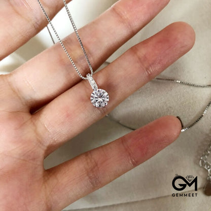 S925 Sterling Silver Mini Round Zircon Necklace