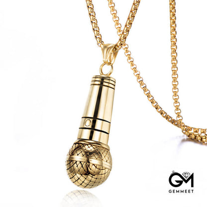 Creative Stainless Steel Microphone Necklace