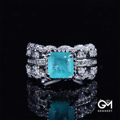 Paraiba Tourmaline 2 PCS Ring Set