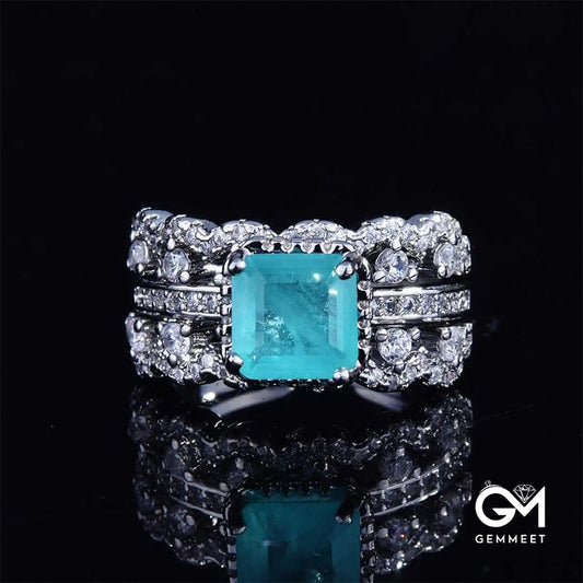 Paraiba Tourmaline 2 PCS Ring Set