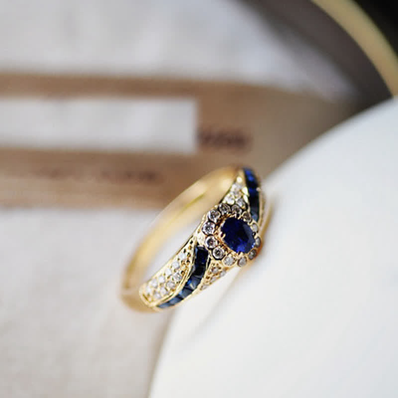 S925 & 18K Gold Noble Luxury Sapphire Ring