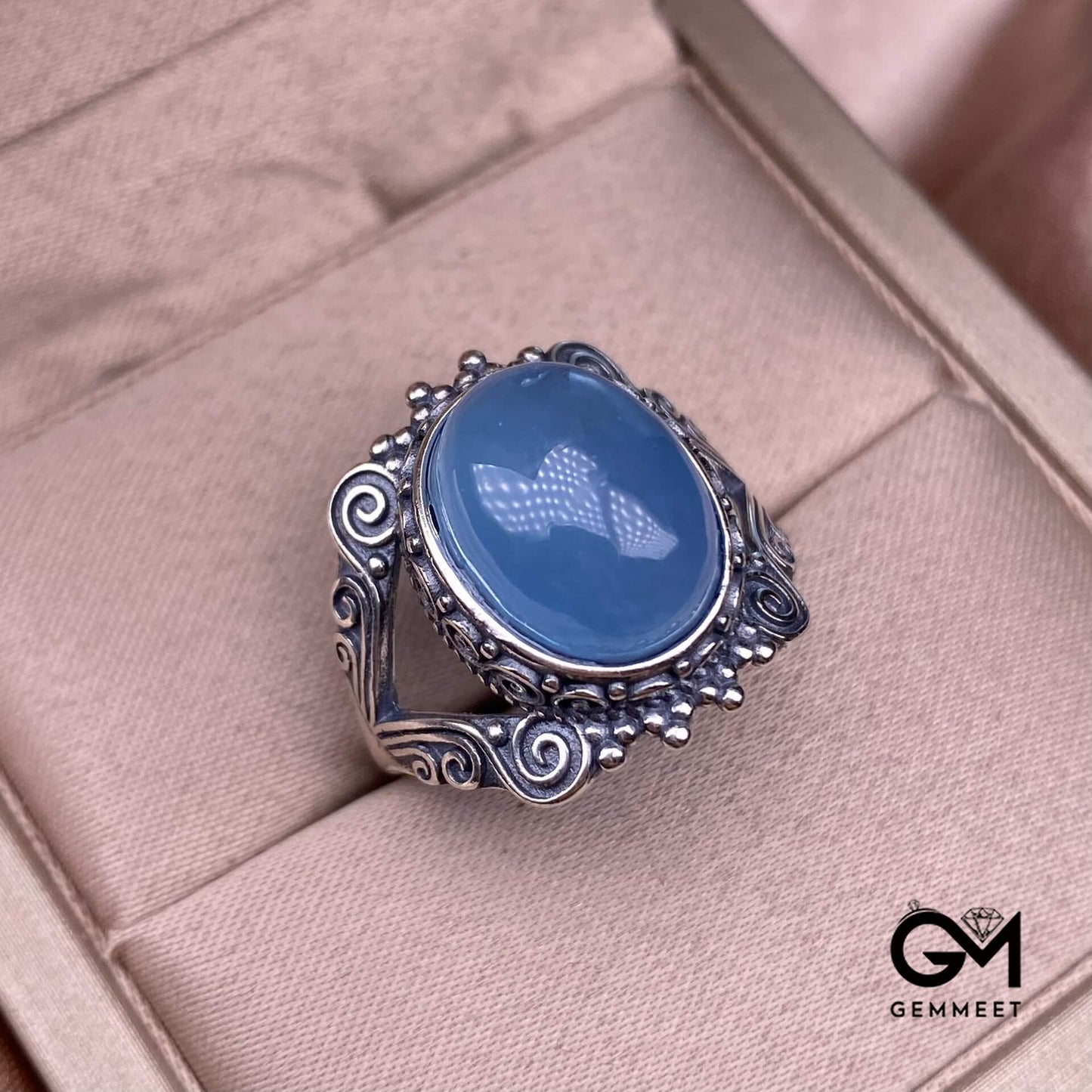 S925 Vintage Aquamarine Ring