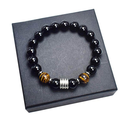 Tiger Eye With Obsidian Protection Bracelet