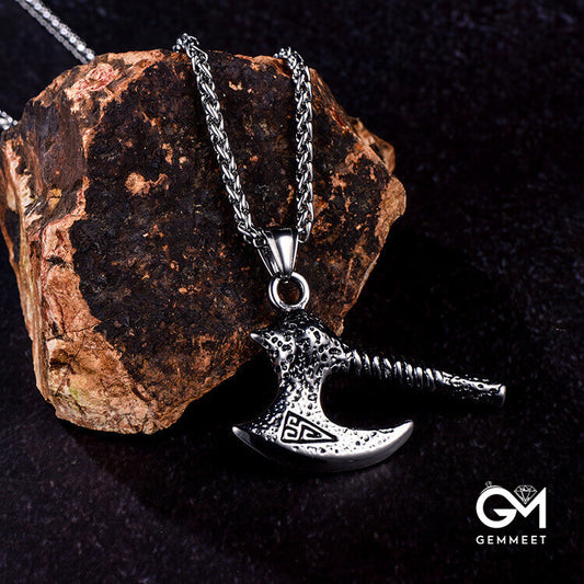 Stainless Steel Axe Pendant Necklace