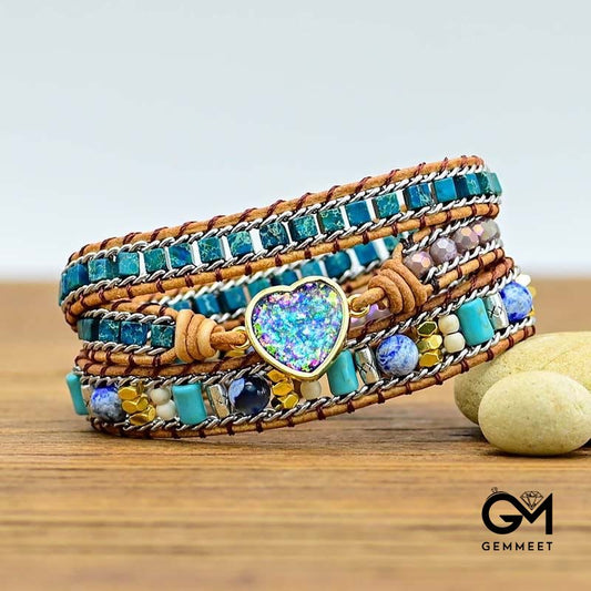 Emperor Stone Heart Wrap Bracelet