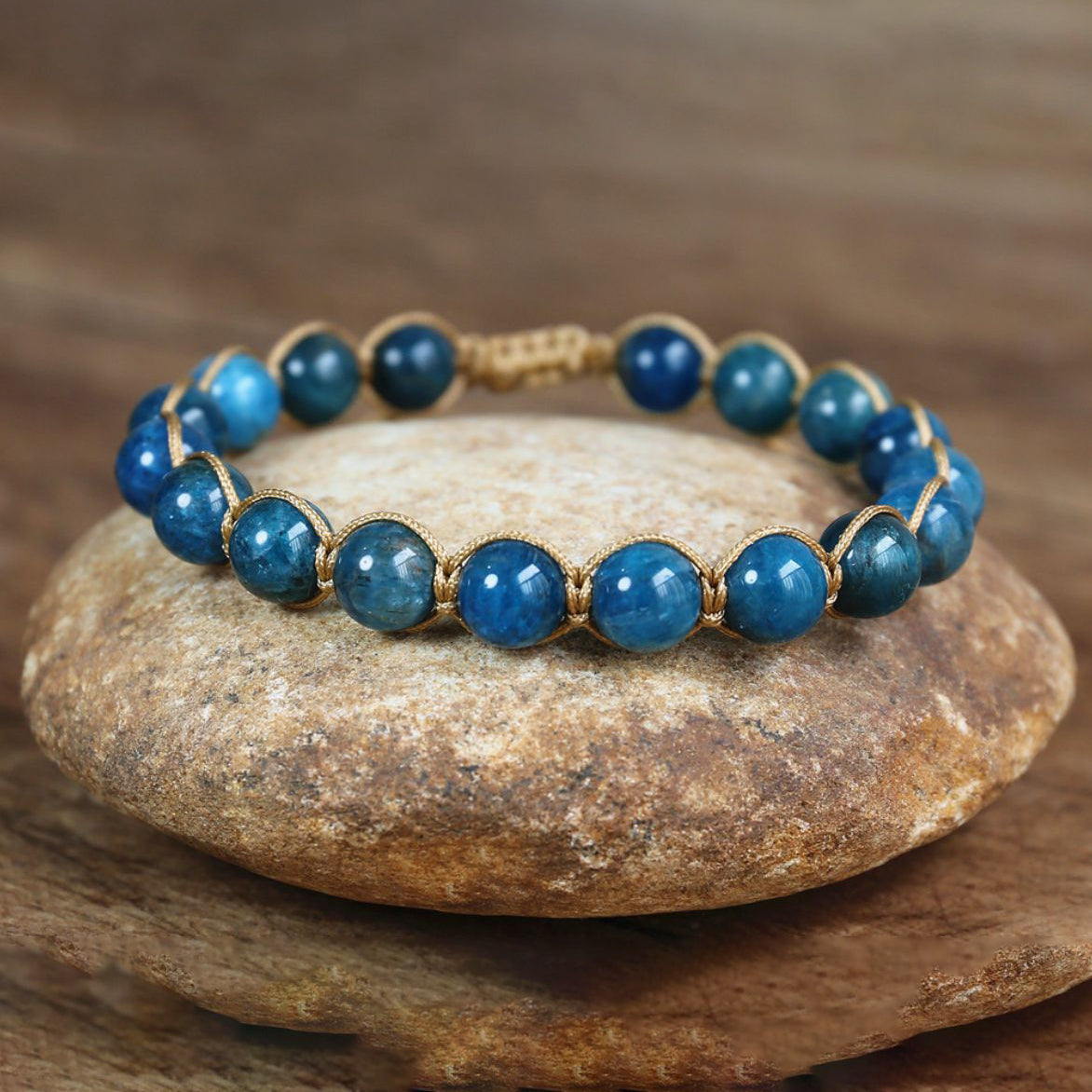 6mm Apatite Woven Bracelet