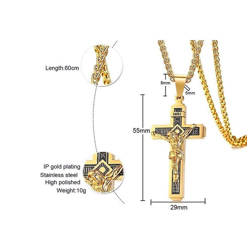 Catholic Jesus Christ Cross Crucifix Necklace