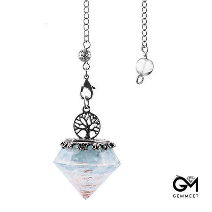 Crystal Geometric Tree of Life Pendulum