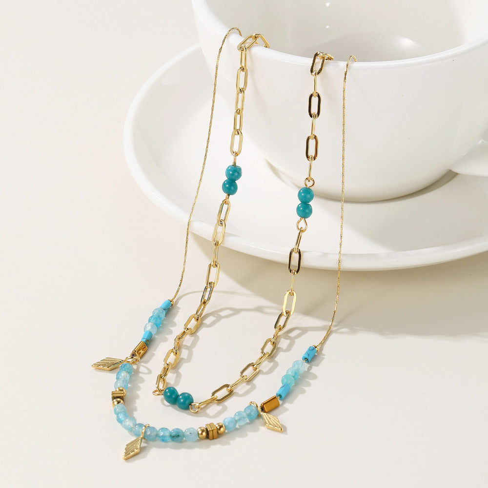 Bohemia Gloden 2 Layers Chain Necklace