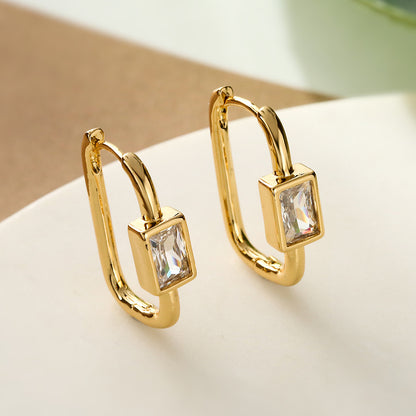 Golden U Shape Hoop Earrings