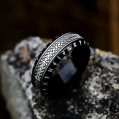 "War God" - Rune Norse Engraved Words Viking Ring