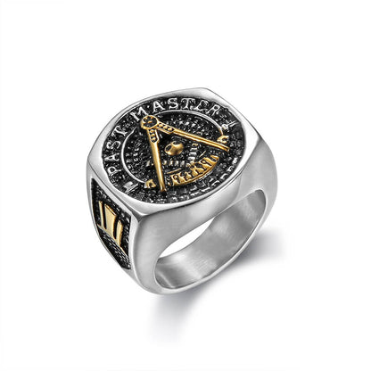 Retro Masonic English Ring with Personality