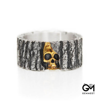 Halloween Gold Skull Thick Bang Ring